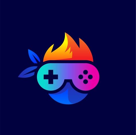 Console and ninja for gaming logo design... | Premium Vector #Freepik #vector #logo #template #fire #gradient Top Up Game, Cool Logo Design Gaming, Gaming Icon Aesthetic, Gamepad Logo, Video Game Logo Design, Bgmi Game Logo Design, Gaming Logo Icon, Games Logo Design, Best Gaming Logo