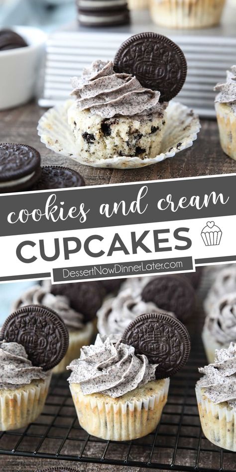 Cookies And Cream Buttercream, Cookies And Cream Cupcakes, Cupcakes Oreo, Cookies And Cream Frosting, Cookie And Cream Cupcakes, The Best Cookies, Cookies And Cream Cake, Cake Base, Cream Cupcakes