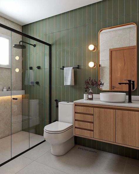 Bathroom Ideas Small With Bath, Mid Century Modern Toilet Room, Bathroom 60s Style, Raili Clasen Bathroom, Small Bathroom Scandinavian Style, Bathroom Relaxation Ideas, Mid Centric Modern Bathroom, Bathroom Tile For Small Bathroom, Small Bathroom Ideas Mid Century Modern