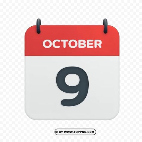 Calendar Icon, 9th October, Png Clipart, Free Png, Free Images, Png Images, Clip Art, Quick Saves