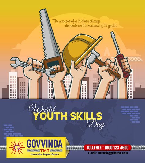 On World Youth Skills Day, Govvinda TMT sends its heartfelt wishes to the vibrant young individuals across the globe who embody the spirit of progress and innovation. We acknowledge the indispensable role they play in shaping our future. This special day serves as a poignant reminder of the extraordinary potential and unique talents that reside within our youth, igniting a beacon of hope for a world brimming with endless opportunities. World Youth Skills Day, Youth Skills Day, Unique Talents, Endless Opportunities, Facing Challenges, Beacon Of Hope, The Youth, Our Future, The Globe