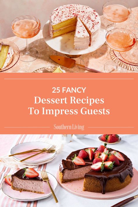 If you need a fancy dessert recipe for a special occasion, we’ve got you covered. Even though these desserts are impressive, we've snuck in a few shortcuts to help make serving them up a little easier. Find inspiration for your next party at the link. #fancydesserts #dessertrecipes #fancydessertrecipes #partydesserts #beautifuldesserts Birthday Dinner Desserts, Best Restaurant Desserts, Cake Recipes Fancy, Seafood Dessert Ideas, Decadent Dessert Recipes, Bake Off Competition Ideas, Dessert Competition Ideas, Easy Fancy Dessert Recipes, Special Desserts Recipes