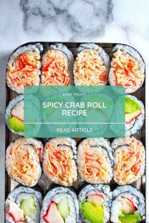 Best Sushi Rolls Recipes, Sushi Crab Recipes, Diy Sushi Recipes, Japanese Sushi Rolls Recipe, Sushi Recipes Crab, Sushi Roll Recipes Easy, Spicy Sushi Rolls, Diy Sushi Bowl, Sushi Recipes With Crab