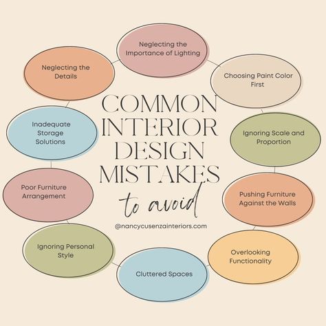 Common Interior Design Mistakes and How to Avoid Them Interior design can transform a space, making it not only more beautiful but also more functional. However, it's easy to make mistakes that can detract from the overall aesthetic and usability of a room. Here, we’ll explore some common interior design mistakes and offer practical tips on how to avoid them. Conclusion Avoiding these common interior design mistakes can help you create a more harmonious, functional, and beautiful space. By ... Interior Design Work Aesthetic, Basics Of Interior Design, Interior Design Hacks Tips, Interior Design Basics Cheat Sheets, Interior Designer Tips, Design Tips Interior, Interior Decorator Aesthetic, Interior Design Content Ideas, Interior Design Tips Cheat Sheets