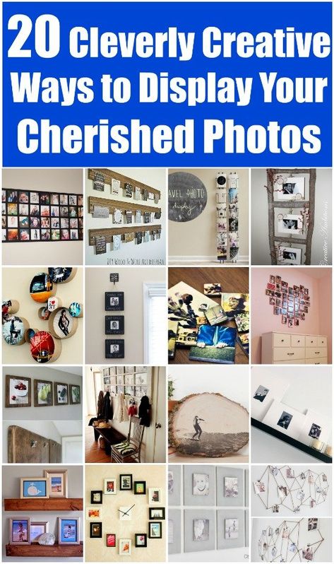 20 Cleverly Creative Ways to Display Your Cherished Photos - Really good projects! Photo Organization, Photo Decor, Picture Hanging, Photo Projects, Diy Life, Diy Photo, Photo Craft, Picture Display, Photo Displays