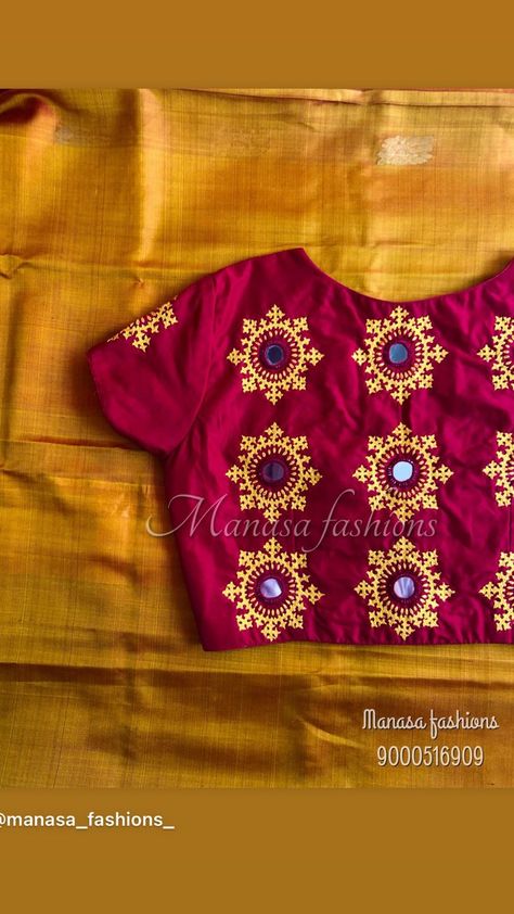 Pin by nagamani on work blouses | Kids blouse designs, Embroidery blouse designs, Hand work blouse design Kutch Work Designs Blouses Simple, Kachi Work Blouse, Blouse Designs Hand Work, Kutch Work Designs Blouses, Blouse Designs Embroidery, Pink Blouse Designs, Blue Blouse Designs, Mirror Work Blouse Design, Kutch Work Designs