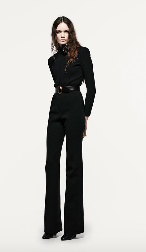 Ysl Outfits Women, Saint Laurent Outfit, Ysl Outfit, Woman Suit Fashion, Lip Colour, All Black Outfit, Pantalon Large, Stage Outfits, Omega 3