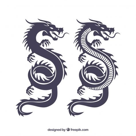 Chinese Dragon Silhouette, Targaryen Tattoo, Dragon Png, Small Dragon Tattoos, Dragon Chino, Chinese Dragon Tattoos, 7th Dragon, Dragon Silhouette, Hamsa Tattoo