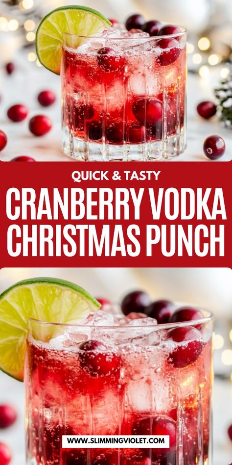 Looking for a refreshing cranberry cocktail this holiday season? This Cranberry Vodka Christmas Punch is sweet, tart, and perfect for festive gatherings! Save this pin for a crowd-pleasing holiday drink. Vodka Christmas Punch, Easy Christmas Punch Recipes, Easy Christmas Punch, Christmas Cocktails Vodka, Christmas Vodka, Easy Holiday Drinks, Holiday Party Drinks, Christmas Cocktails Easy, Holiday Punch Recipe