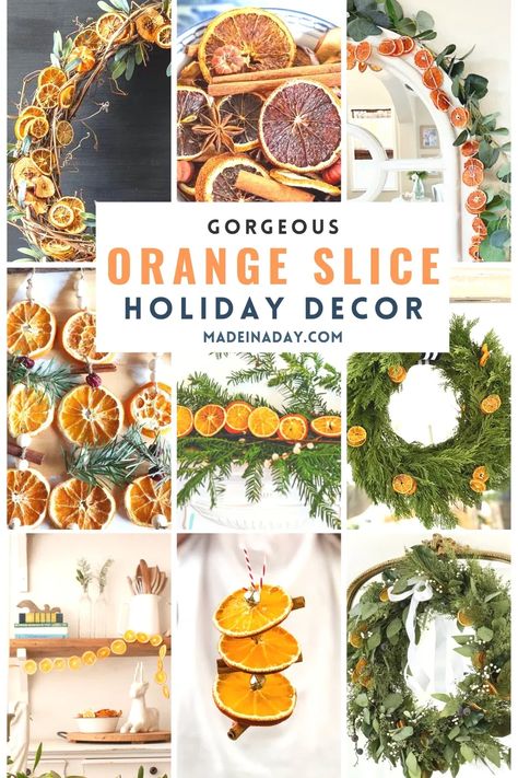 Orange Slice Decorations, Dried Orange Slices Garland, Orange Slices Garland, Orange Christmas Decor, Orange Ornaments, Orange Craft, Dried Orange Peel, Orange Wreath, Orange Christmas