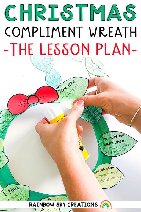 Christmas Elementary, Christmas Lesson Plan, Easy Lesson Plans, Classroom Christmas Activities, Giving Compliments, Christmas Lesson, Christmas Teaching, Christmas Writing, Christmas Bulletin