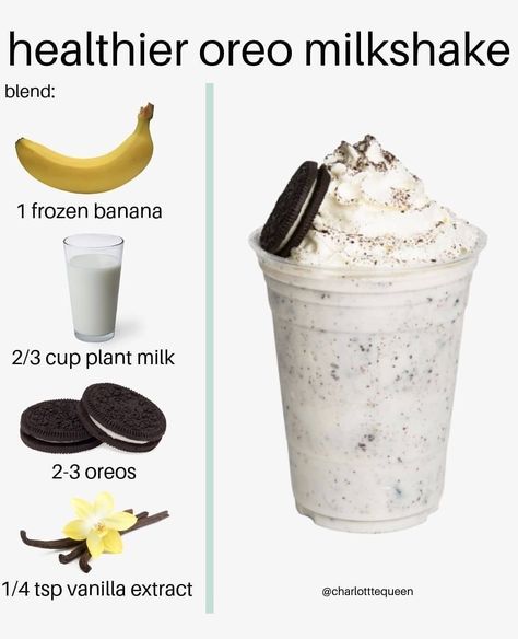 Oreo Milk Shake, Resep Starbuck, Oreo Milk, Health Secrets, Resep Smoothie, Oreo Milkshake, Easy Healthy Smoothies, Starbucks Drinks Recipes, Makanan Diet