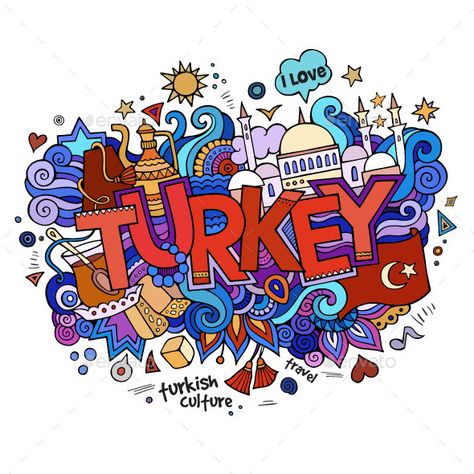 3 Turkey Doodles #Ad #Turkey, #AD, #Doodles Turkey Drawing, Landmark Poster, Sketch Note, Doodle Lettering, Doodle Illustration, Painting Art Projects, Graffiti Art, Travel Art, Doodle Art