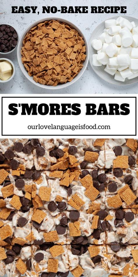 Everything you love about an ooey-gooey s’mores in bar form! These golden graham cereal bars are an easy no bake dessert that is a great for summer parties, sleepovers, or for an easy weeknight treat to share with your family and friends. Easy Bar Recipes, Golden Grahams, Desserts With Few Ingredients, S Mores Bars, Kid Friendly Dessert, Smore Recipes, Easy Treat, Kid Desserts, Dessert Bar Recipe