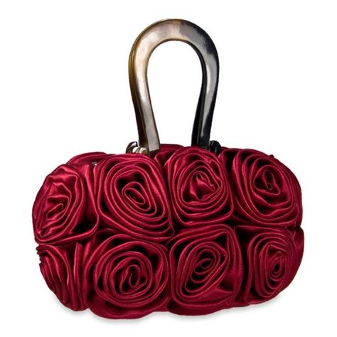 Red Blossom Rosette Bag - for a garden party Bags For Prom, Rose Bag, Flower Handbag, Red Blossoms, Cheap Handbags, Cute Purses, Red Hats, Womens Purses, Up Girl