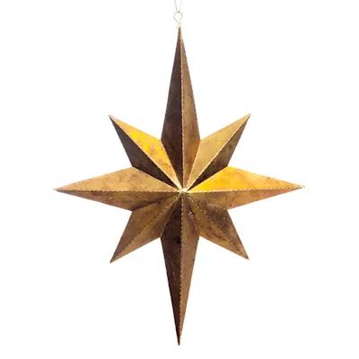 Christmas Ornaments | At Home Unique Ornaments, Unique Christmas Ornaments, Themed Christmas, Star Of Bethlehem, Magical Art, Metal Stars, Star Ornament, Christmas Stickers, Gold Christmas