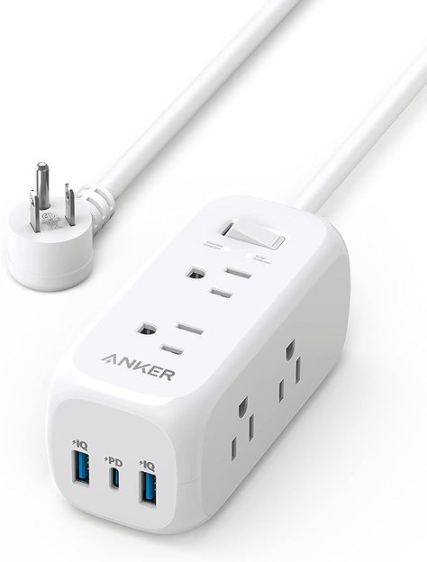 Anker 332 USB Power Strip, welcome guide, worry-free 18-month warranty, adhesive strip, and friendly customer service.
Connected Equipment Warranty: Your connected devices are covered by our $200,000 connected equipment warranty, so you'll have total peace of mind while powering up. Outlet Extender, Usb Outlet, Usb Type A, Surge Protector, Wall Outlets, Extension Cord, Travel School, Wall Charger, Electrical Supplies