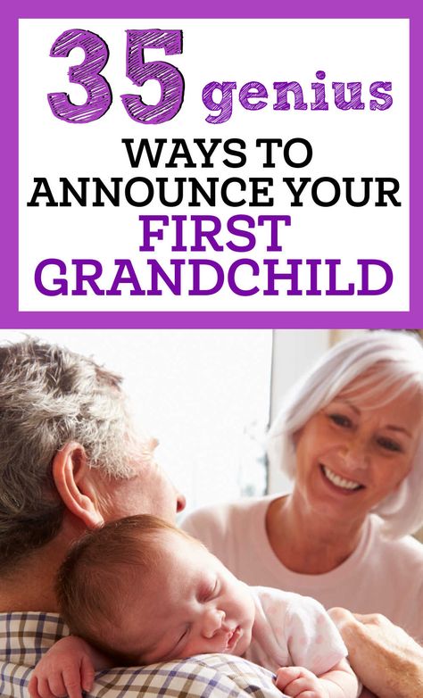 Looking for fun first grandchild announcement ideas? Here are some fun ways to let everyone know that you are a grandma or grandpa for the first time. 1st Grandbaby Announcement, Going To Be A Grandma Announcement, Becoming Grandparents Announcement, Grandma Announcement First Time, Grandma And Grandpa Announcement, First Grandchild Announcement, Grandchild Announcement, Grandmother Announcement, Grandma Baby Announcement