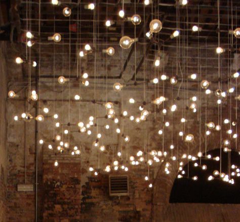 All Of The Lights, White Lights, Decoration Inspiration, Pretty Lights, The Ceiling, Light Installation, Lighting Inspiration, Edison Bulb, Coffee Cafe