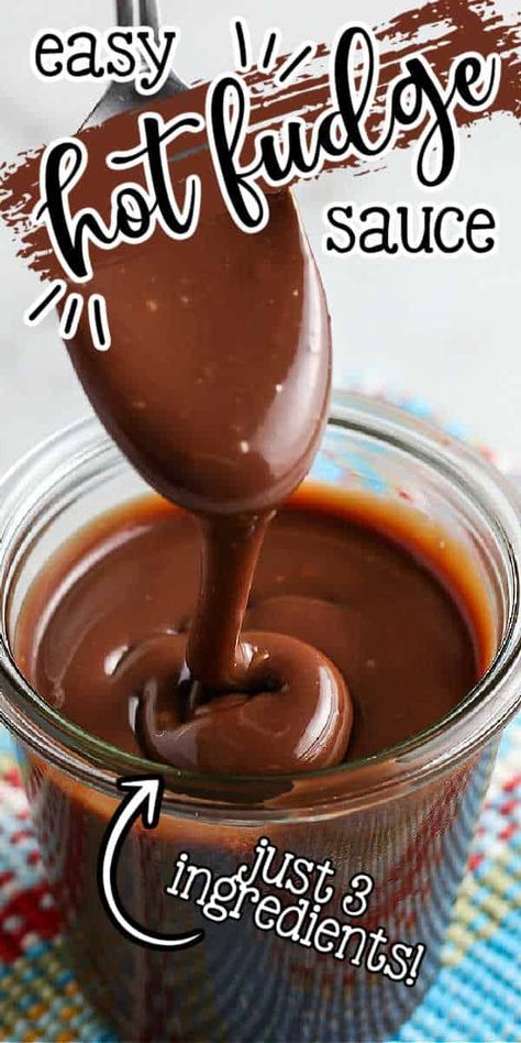 Easy Hot Fudge Sauce, Easy Hot Fudge, Homemade Hot Fudge Sauce, Ice Cream Sauce, Fruit Cheesecake, Homemade Hot Fudge, Chocolate Fudge Sauce, Easy Fudge, Fudge Ingredients