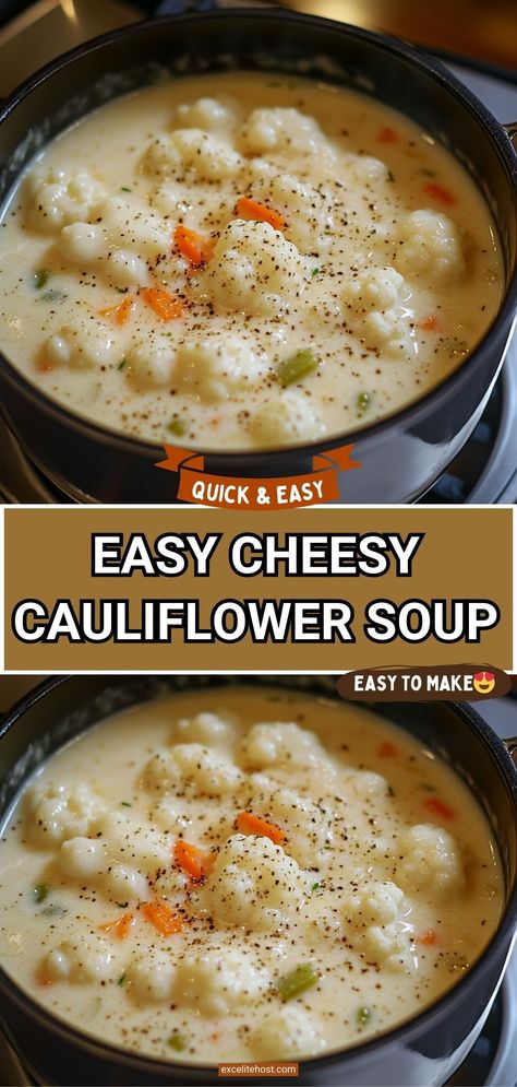 Cheesy cauliflower soup is a thick, cheese, and vegetable soup. Watch out, it can be addictive and become your favorite) If you like cauliflower-like I do, be sure to try this soup. Easy Cauliflower Soup Recipes, Cauliflower Parmesan Soup Recipes, Creamy Califlour Soup, Califlower Recipes Sausage Soup, Cauliflower Cheese Soup Recipes, Crock Pot Cauliflower Soup, Christmas Eve Cauliflower Soup, Cauliflower Sausage Soup, Coliflower Recipes Soup