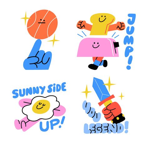 Juan Molinet - Snapchat Stickers #stickers #appdesign #snapchat #illustration #stickerdesign Inspiration Logo Design, Snapchat Stickers, Graphisches Design, 카드 디자인, Art And Illustration, Flat Illustration, Fun Stickers, Graphic Design Illustration, Character Illustration