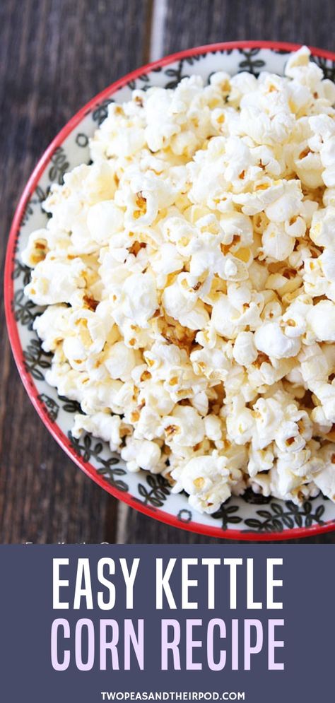 Looking for the best popcorn recipes to munch on a family movie night? Try this Easy Kettle Corn. It's Our All-Time Favorite Homemade Kettle Corn! Learn How To Make Kettle Corn That Is Great For Movie Night, Game Day, Or Snack Time! Try this homemade recipe now! Homemade Kettle Corn, Kettle Corn Recipe, Best Popcorn, Corn Recipe, Best Party Food, Kettle Corn, Popcorn Recipes, Family Movie, Fun Easy Recipes