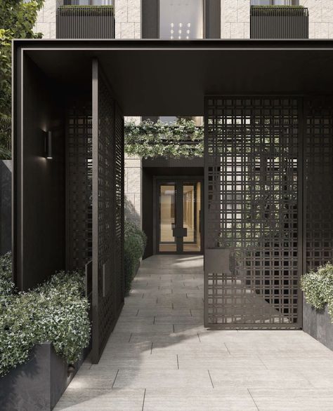 Conrad Architects, Modern Style Living Room, Boundary Wall, Stadium Design, Entrance Gates Design, Architecture Modern, House Gate Design, Arched Doors, Entrance Design