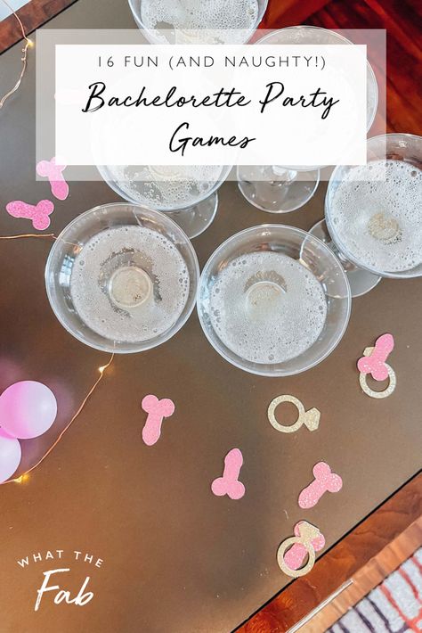 16 Fun Bachelorette Party Games (Naughty and Nice!) What To Do For Bachelorette Party, Bachelorette Game Night Ideas, Bachelorette Checklist Game, Bachelorette List To Do, Pop The Bubbly Bachelorette Party, Prizes For Bachelorette Party Games, Meaningful Bachelorette Party Ideas, Cabin Bachelorette Party Activities, Bachelorette House Party Games