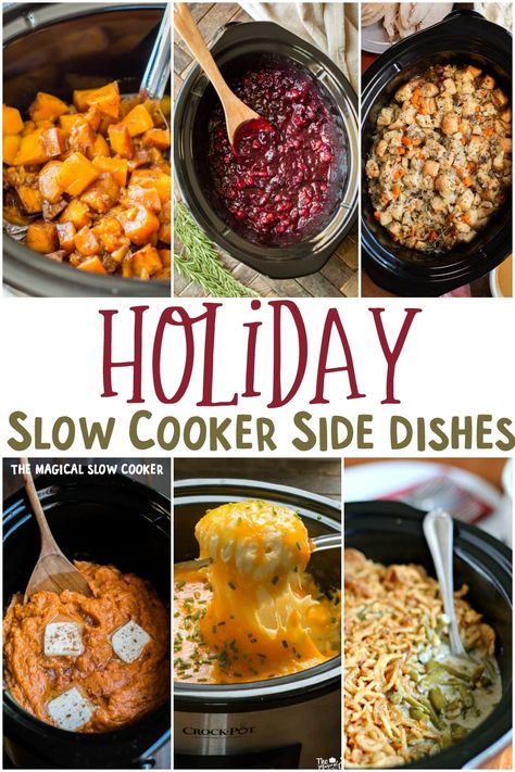 Slow Cooker Christmas, Green Bean Dishes, Crockpot Side Dishes, Slow Cooker Green Beans, Christmas Side, Christmas Side Dishes, The Magical Slow Cooker, Holiday Side, Holiday Side Dishes