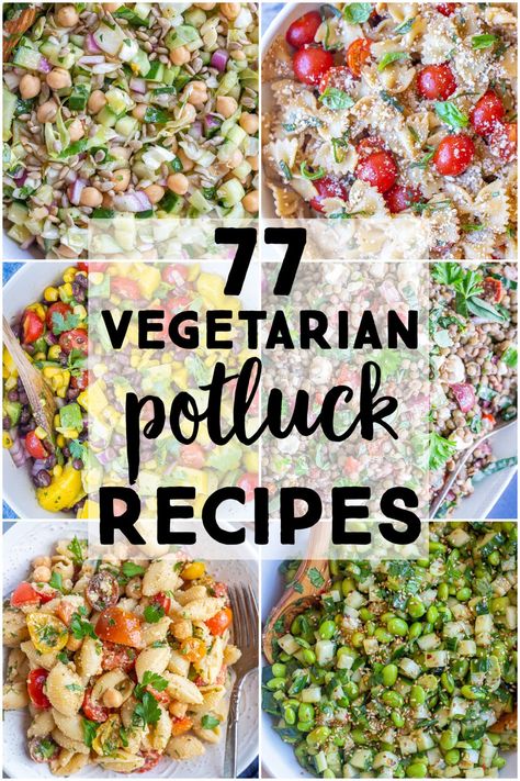 Vegetarian Potluck Recipes, Vegetarian Potluck, Easy Homemade Salsa Recipe, Balsamic Vegetables, Balsamic Pasta, Vegetarian Pasta Salad, Recipes For A Crowd, Easy Potluck, Vegan Potluck