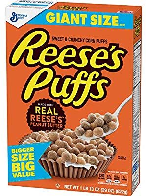 Amazon.com: Reese's Puffs Giant Size, 29 Ounce: Prime Pantry Butter, Peanut Butter, Black, Corn Puffs, Reese's Puffs, Cereal, Corn, Peanut