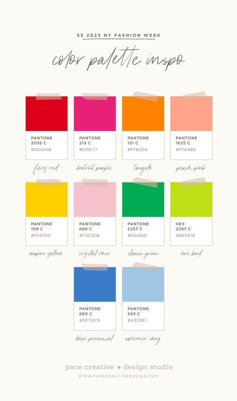 Brand board/ vision board based off of Pantone Spring/ Summer 2023  color pallet. Trending Colours 2023 Fashion, Colour Palette 2023 2024, 2023 Brand Color Palette, Pantone Colors 2023/2024, Spring Summer 2024 Colours, Pantone Colour Trends 2024, Bold Summer Color Palette, Pantone Color Palettes 2023, Summer Colour Palette 2023