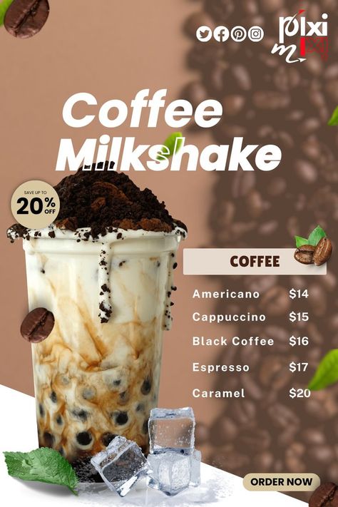 Menu Designs for Restaurant, Coffee Restaurant menu designs Milkshake Restaurant, Milkshake Design, Restaurant Menu Card, Coffee Menu Design, Coffee Restaurant, Cafe Menu Design, Coffee Milkshake, Americano Coffee, Coffee Restaurants