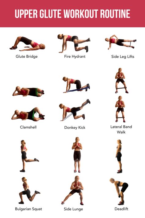 Department of Adulting - The Best Upper Glute Exercises to Tone and Strengthen Upper Glute Exercises, Upper Glutes, Glute Workout Routine, Arm Workout For Beginners, Glute Medius, Fit And Fabulous, Glute Exercises, Glute Workout, Resistance Band Workout