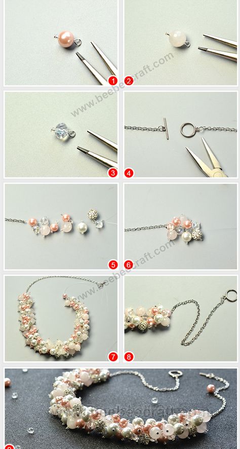 Necklace Making Tutorials, Jewelry Making Tutorials Step By Step, Jewellery Making Tutorials Necklaces, Bead Necklace Tutorial, Beebeecraft Tutorials, Sculpture Tutorial, Bead Sculpture, قلادات متدلية, Diy Jewelry Set