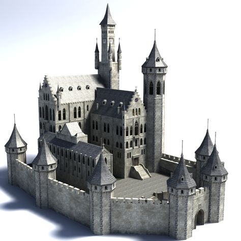 Fantasy Castle Layout, Medieval Castle Layout, Castle Layout, Model Castle, 3d Castle, Castle Plans, Castle Project, Chateau Medieval, Minecraft Castle