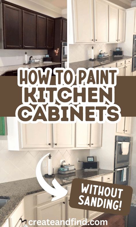 How to paint kitchen cabinets white. How To Paint Kitchen Cabinets White, Paint Kitchen Cabinets White, Kitchen Renovation Hacks, Diy Cabinet Makeover, Paint Kitchen Cabinets Without Sanding, Painting Oak Cabinets White, Kitchen Cabinets On A Budget, Kitchen Cabinets White, Cabinet Makeover Diy