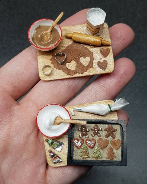 Mini Baking, Clay Kawaii, Dollhouse Miniatures Diy, Mini Craft, Dollhouse Food, Clay Food, Clay Animals, Miniature Diy, Miniatures Tutorials