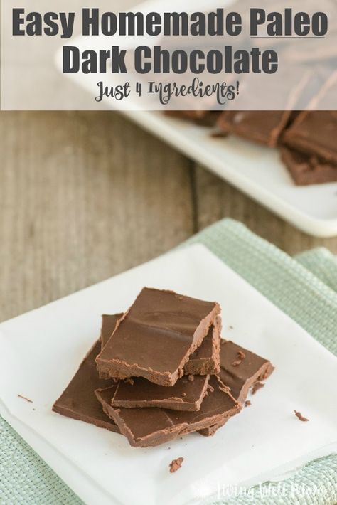 Homemade Dark Chocolate, Dark Chocolate Recipes, Cacao Recipes, Postre Keto, Paleo Baking, No Dairy, Paleo Sweets, Desserts Vegan, Paleo Desserts