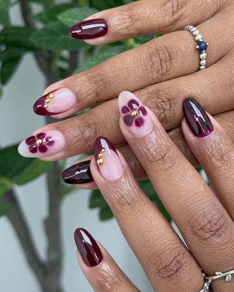 Cherry Red Nails: The Season’s Must Have (20+ Ideas) — Thrive In Style Cherry Red Nails Design, Short Cherry Nails Designs, Short Nail Designs Cherry, Red Nail Designs Cherry, Cherry Red Nails, 3d Cherries Nails, Cherry Accent Nail, Burgundy Nail Art, Burgundy Nail Designs