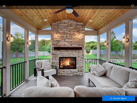 Outdoor Fireplace Screened In Porch, Screened In Back Porch With Fireplace, Screen Porch Fireplace, Screened In Porch With Fireplace, Covered Deck With Fireplace, Screened Porch With Fireplace, Covered Patio With Fireplace, Sunroom Remodel, All Season Room