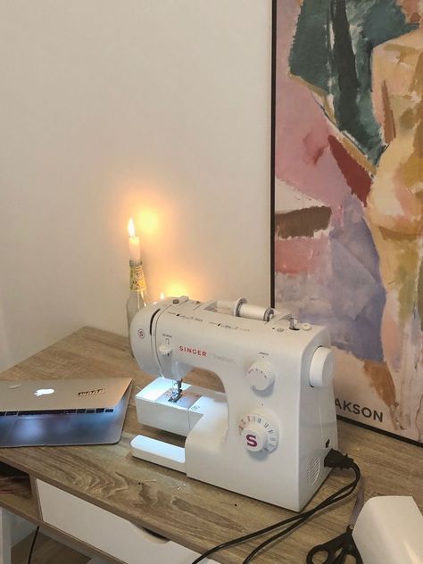 Sewing Aesthetic Wallpaper, Sewing Aestethic, Aesthetic Sewing Machine, Sewing Astethic, Sewing Machine Aesthetic, Tailor Aesthetic, Seamstress Aesthetic, Aesthetic Sewing, Revenge Of The Island