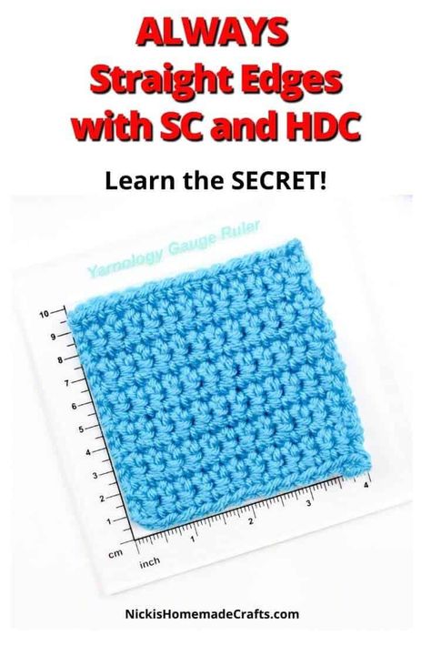 Learn how to crochet Straight Smooth Edges with Single Crochet and Half Double Crochet rows. No more zig zag edge! It easy and perfect for beginners. Check it out #crochet #free #pattern #tutorial #trick #tip #secret #howto #singlecrochet #halfdoublecrochet #sc #hdc #row #rows #crochetrow #straight #smooth #edge Crochet Rows, Hdc Crochet, Crochet Hack, Half Double Crochet Stitch, Beginner Crochet Tutorial, Crochet Tips, Crochet Hexagon, Learn How To Crochet, Crochet Patterns Free Blanket