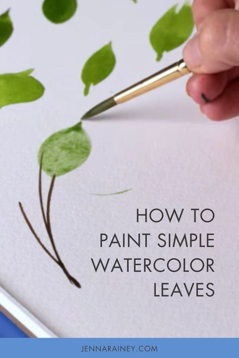 Looking to paint simple watercolor leaves? Use this video tutorial to learn the basics including compound strokes, and color mixing! Watercolor Greenery Painting, Painting Leaves Watercolor, Watercolor Leaves Tutorial, Botanical Watercolor Tutorial, How To Paint Leaves, Watercolor And Pen Art, Leaves Video, Leaves Watercolor Painting, Leaves In Watercolor