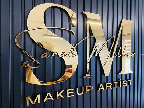 Signboard Design Ideas, Salon Logo Design Ideas, Beauty Salon Sign, Signboard Design, Lobby Sign, Billionaire Life, Metal Signage, Salon Logo Design, 3d Business