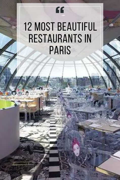 Explore the 12 most beautiful and pretty restaurants in Paris! From elegant bistros to charming cafes, discover dining spots with stunning decor and delicious food. Immerse yourself in the enchanting ambiance of these Parisian eateries. Click the link for more details and start planning your next dining experience in the City of Light! Most Beautiful Restaurants In Paris, Dining In Paris, Paris Aesthetic Cafe, Pretty Restaurants, Places To Eat In Paris, Parisian Dining, Most Beautiful Restaurants, Paris Trip Planning, Brunch In Paris