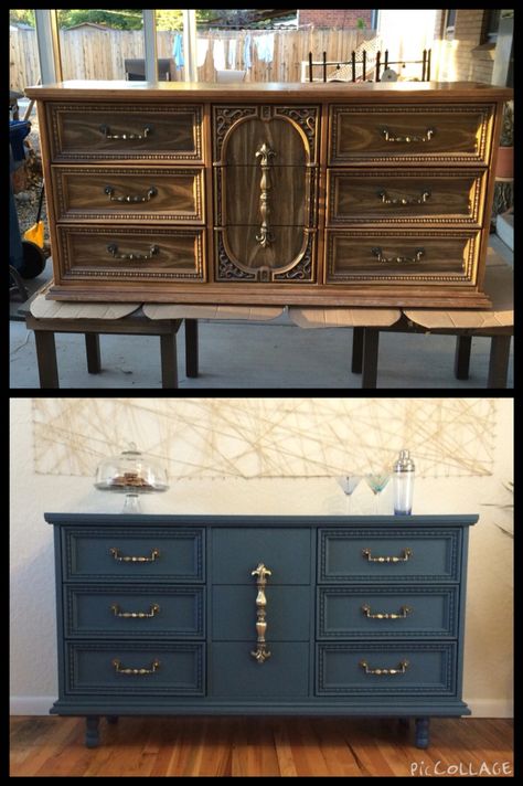 Dresser from old to new, from dated to vintage, from trash to treasure Dresser Paint Colors, Dresser Paint, Easy Furniture Makeover, Diy Furniture Makeover Ideas, Old To New, Apartment Bedroom, Bedroom Dresser, Furniture Rehab, Diy Furniture Renovation