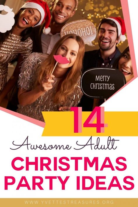 Adult Christmas Party Ideas For The Best EVER Holiday Fun! - Adult Christmas Party Ideas, Christmas Party Themes For Adults, Easy Christmas Party, Christmas Party Planning, Christmas Party Ideas, Adult Christmas Party, Games Christmas, Fun Christmas Party Games, Christmas Eve Traditions