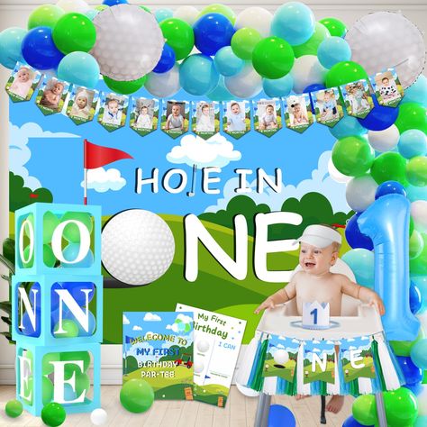 PRICES MAY VARY. 【Golf Party Supplies】：Hole in one birthday decorations includes 1pcs hole in one banner, 25pcs 12inch balloons, 30pcs 10inch balloons, 25pcs 5inch balloons, 2pcs golf foil balloons, 1pcs "1"foil balloon, 1pcs birthday hat, 1pcs poster, 1pcs banner and 15pcs paper tassel 【Hole In One】：Celebrating first birthday, and if you're a golf aficionado, this golf-themed bash is sure to delight you. Our decorations, adorned with charming golf elements, are a sight to behold. The classic bl Golf 1st Birthday Party, Golf 1st Birthday, Hole In One First Birthday, Golf Themed Party, Golf First Birthday, Backdrop Balloon, Golf Birthday Party, Its A Boy Balloons, 1st Birthday Party Decorations